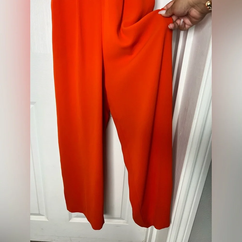 Reiss Open Back Pants Jumpsuit Orange Sz 2